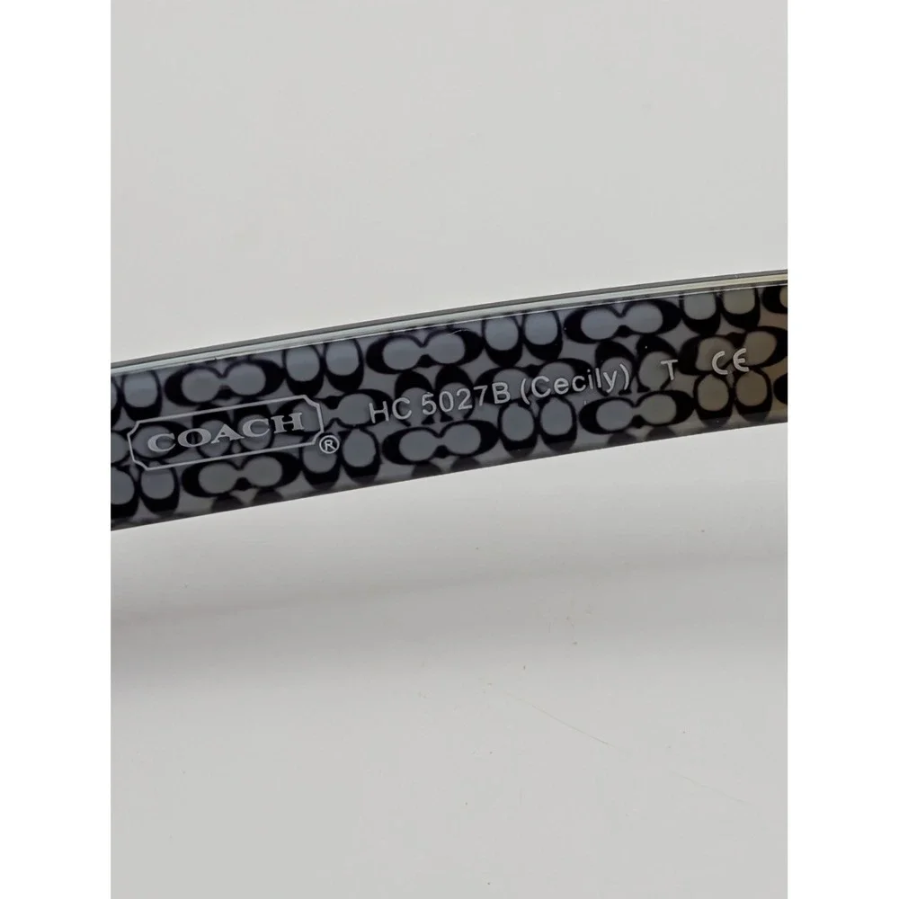 Coach HB 5027B Gunmetal‎ Rectangular Eyeglasses Frames Crystal Logo Temples